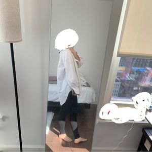 Oversized white button-down cotton shirt from Zara